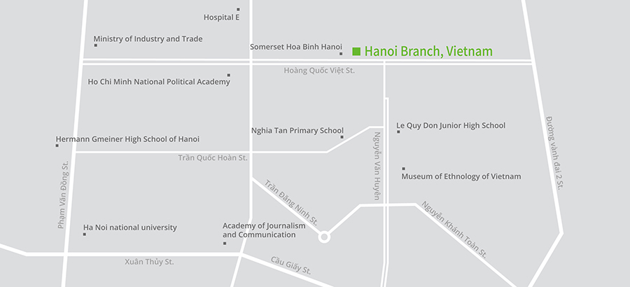 Map of local corporation in Hanoi Branch, Vietnam